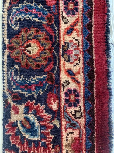 Antiker Sarouk Teppich Fragmente zum Rahmen DIY Wandbehang Textil Kunst Wolle - Bild 3 von 12