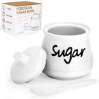Ceramic Sugar Bowl with Lid and Spoon 12 Ounces Porcelain Sugar Jar Sugar