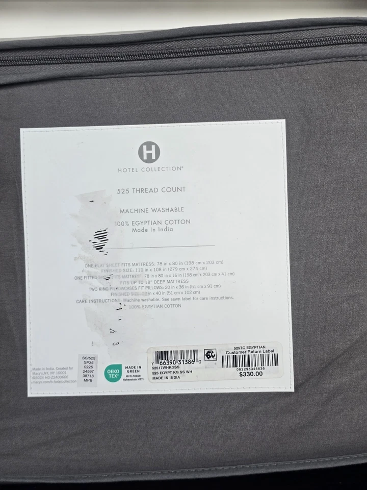 Hotel Collection 525 Thread Count Egyptian Cotton 4-Pc. Sheet Set, King - Image 4 of 4