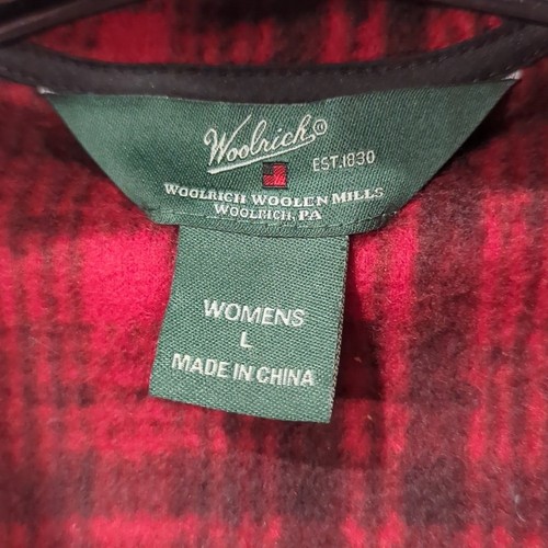 Chaqueta Woolrich Fleece Cremallera Cuadros Roja Negra Caza Talla Grande - Imagen 3 de 9