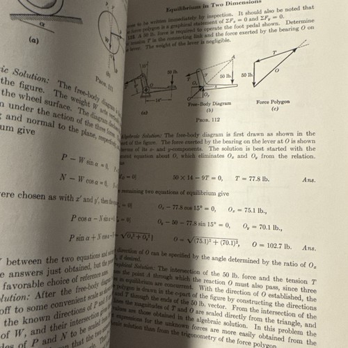 Mechanics Part I & II (Statics & Dynamics) J.L. Meriam Wiley 1955 Set Hardcover - Picture 11 of 13