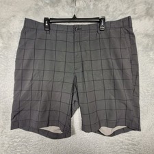 PGA Tour Mens Gray Plaid Golf Shorts Size 40 Flat Front Casual Activewear