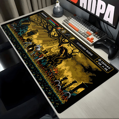 1pc Shadow Field Retro 8-Bit Pixel Art Large Gaming Mouse Pad and Desk Mat - No