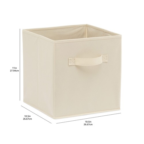 Set 6 Cubi Organizer Pieghevoli Tessuto 26.67 x 26.67 x 27.94 cm Beige - Foto 12 di 24