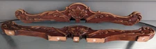 Pair Of Carved Antique Mahogany Salvaged Chair Back Pediments