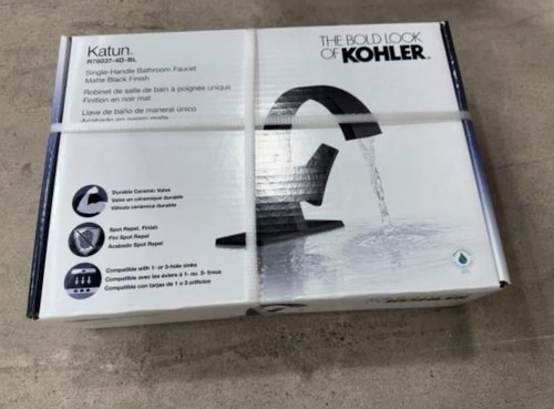 Kohler Katun Einloch Mittelbogen Badarmatur - Mattschwarz R78037-4D-BL NEU