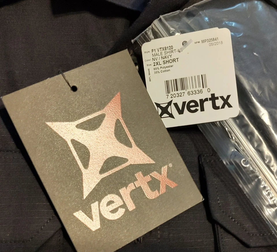 Camisa de manga larga Ripstop Vertx Phanton LT para hombre talla 2XL corta azul marino VTX8120 Foto 4 de 4