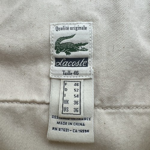 Lacoste Men’s Cotton Twill Classic Fit Yellow Chino Pants 36x 33 Easter Church - Picture 5 of 7