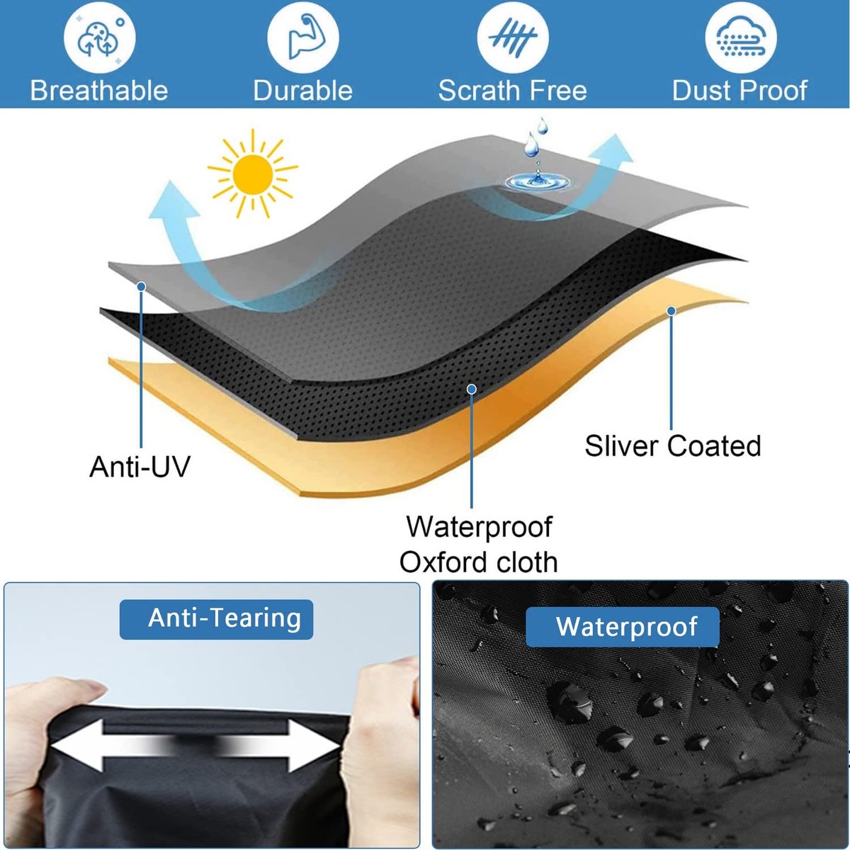 Abdeckhülle Für Vibrationsplatte – Wasserdicht, UV-beständig Mit Kordelzug (ca. 73x69x122 Cm, Schwarz)