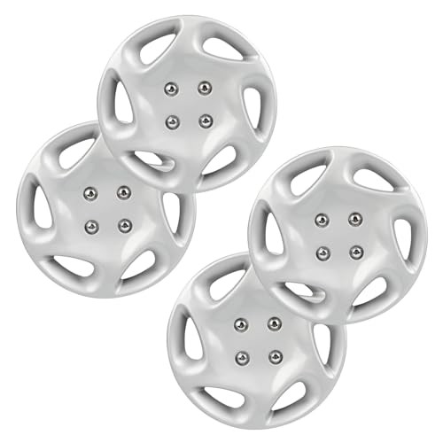 Universal Wheel Cover ABS Hub Caps -Set of 4 Full Heat & Impact 13" Silver - Picture 2 of 8