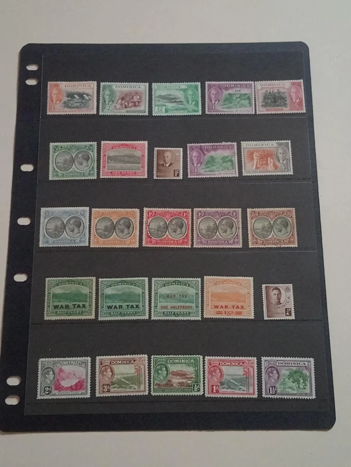 Rare Dominican Commonwealth King George V KGV Stamps-Block, Singles, Overprints  - Image 2 of 4