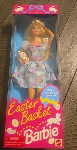 VINTAGE 1995 MATTEL EASTER BASKET BARBIE DOLL #14613 NEW IN BOX