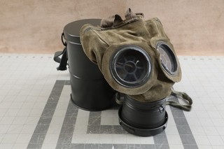 Reproduction WWII German Gas Mask Strap and Canister