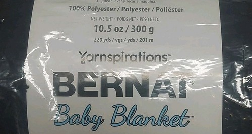 Yarnspirations Bernat Baby Blanket Yarn Super Bulky - Licorice (Black) & White - Picture 5 of 9