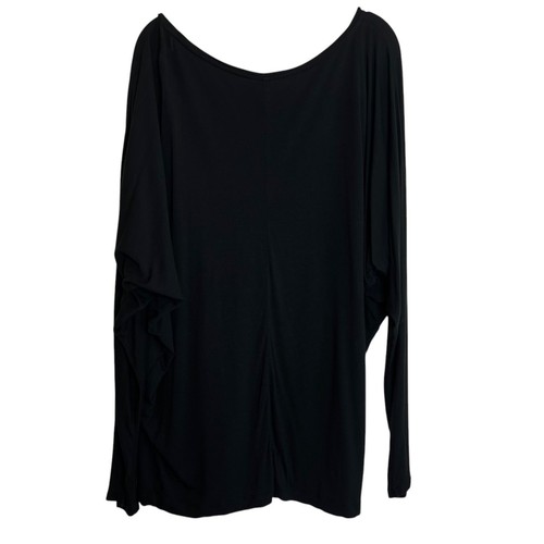 Vince Womens Black Top Large Batwing Dolman Sleeve Draped Oversized Viscose - Picture 4 of 7