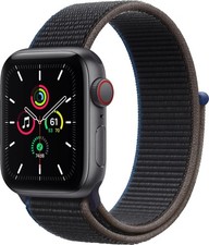 Apple Watch SE 1st Gen (GPS+LTE) 44MM Space Gray Aluminum Case Black Sport Loop