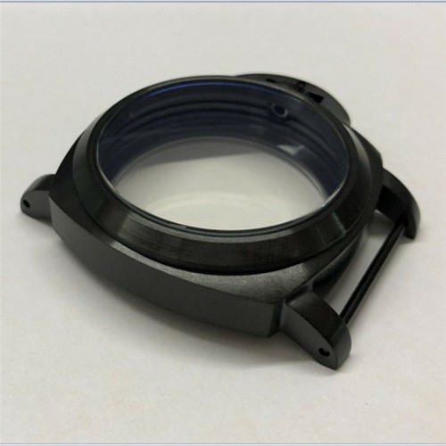 Cassa 44mm Acciaio Inox Nera per Movimento ETA 6497 6498 Gabbiano ST36 Spazzolato - Foto 4 di 4