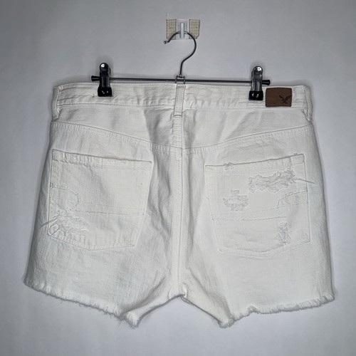 American Eagle Damen Distressed abgeschnittene Shorts weiß Größe 8 - Bild 3 von 4