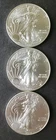 Lot of Three 2013 $1 American Silver Eagle Dollars