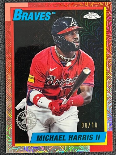 2025 Topps Chrome 1990 35th Black Mojo #T90C-108 Michael Harris II Braves 8/10