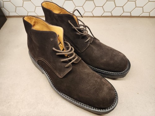 Sergio Rossi Black Suede Oxford Shoes With Black Crepe Rubber Sole Sz 11.5 US - Picture 2 of 10