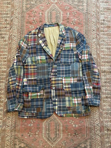 Polo Ralph Lauren vintage Madras patchwork veste blazer manteau de sport XL personnalisé