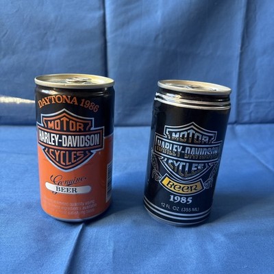 HARLEY-DAVIDSON MOTORCYCLES BEER Cans DAYTONA BEACH 1985 & 1986