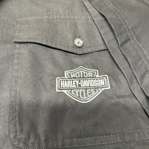 Harley Davidson Shirt Mens 3XL Black Embroidered Logo Pocket Biker Motorcycle - Picture 2 of 6