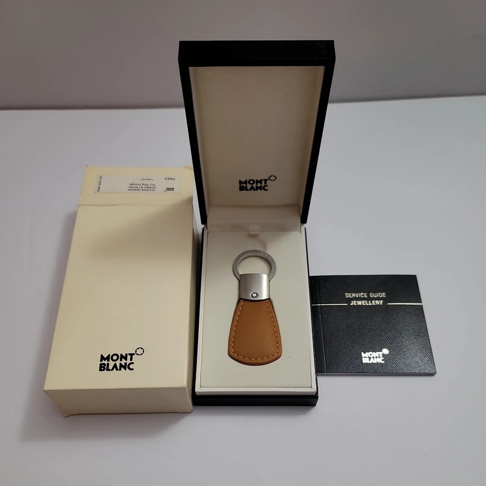 Montblanc Германия кольцо для ключей, брелок красивый коричневый кожаный. - Изображение 2 из 4