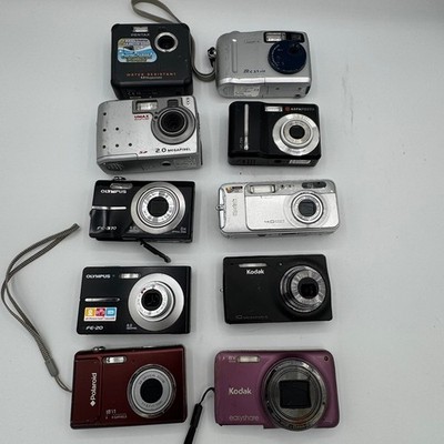 Lot of 10 Digital Cameras Pentax Olympus Kodak Polaroid Agfa Umax Parts & Repair