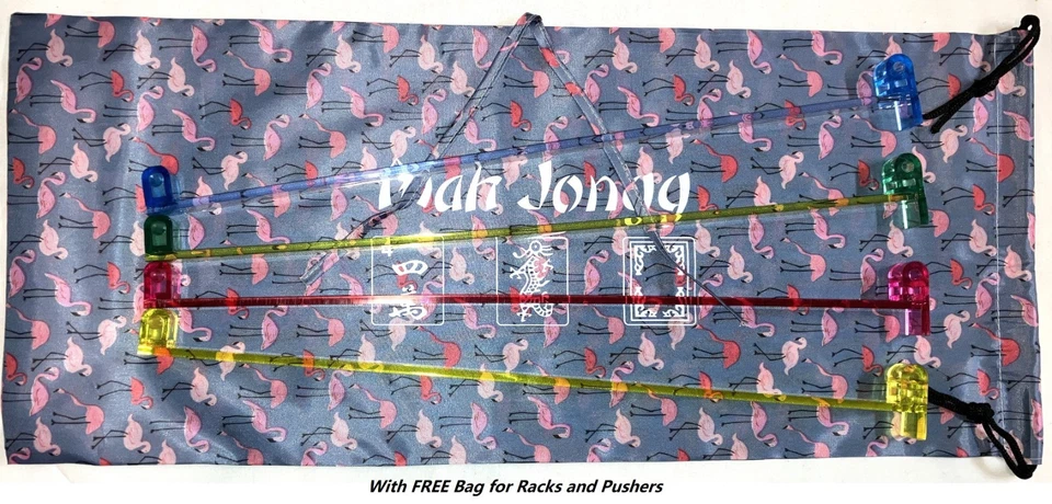 Mahjong Standard Pushers 4 Colors American Western Mah Jongg Set of 4 with Bag - Image 3 of 4