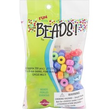 The Beadery Pony Beads 11mmX8mm 200/Pkg-Circus Multicolor - V289