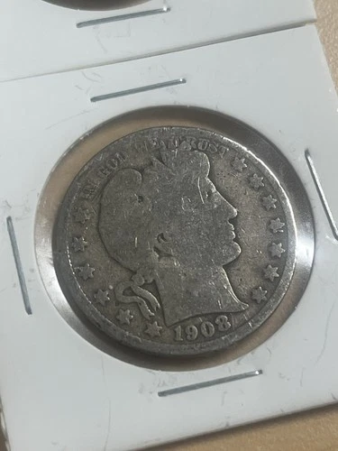 1908 P Barber 50c Half Dollar 90% (.900) Silver Coin Circulated Business Strike