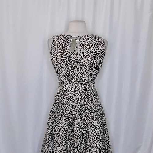 ¡¡NUEVO CON ETIQUETAS!! J. Vestido CREW Jacinto Leopardo Crepe De Chine Calado X-Pequeño Pequeño XSP - Imagen 10 de 14