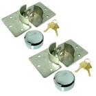 2 x 73mm Shackless Padlock & Hasps + Fixing Kit Van Shed Garage Security Locks