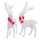 2 Pcs Christmas Reindeer Figurines Dinner Table Decorations Elk Statues