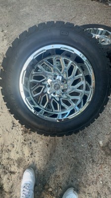 4 TIS 544C Chrome 20x12 Rims 6x135 w/305/55R20 Grabber A/TX tires