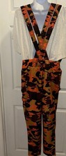 Balera Dancewear Orange Camouflage Pop Star Pants Faux Suspenders Large.