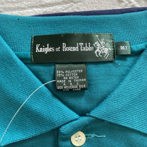 NUEVO CON ETIQUETAS NOS Camisa Polo Caballeros de Mesa Redonda Años 90 Vintage Bloques de Color Rayas 1XL T - Imagen 5 de 8
