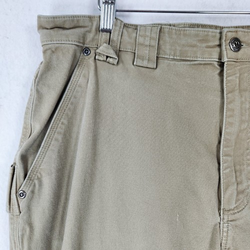 Duluth Trading Pants Mens 38X34 Tan Flex Fire Hose Straight Leg Workwear Casual - Picture 2 of 17