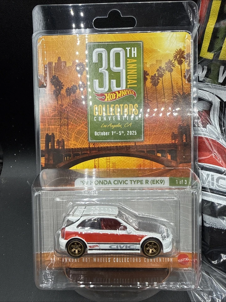 2025 Hot Wheels 99 CIVIC PATCH ROJO MUSTANG SHELBY PIN CAMISA LAX 39ª Convención Foto 2 de 4