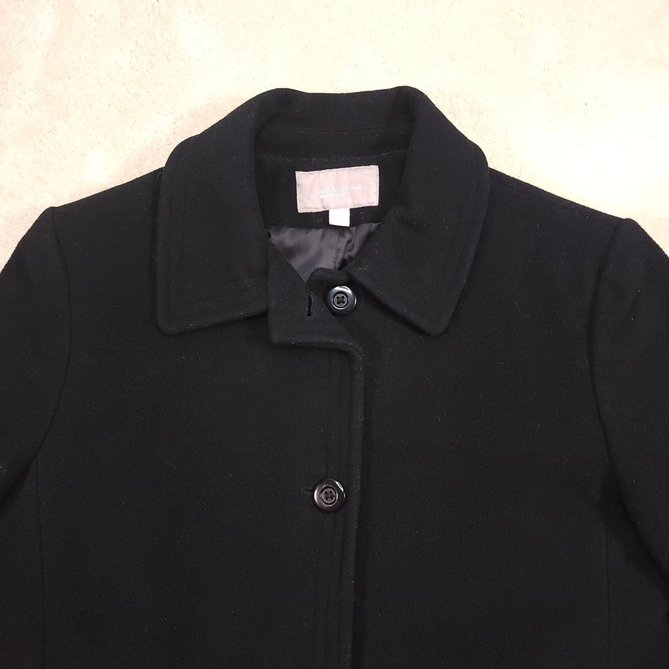 Chaqueta Croft & Barrow Adulto Grande L Mujer Negra Abotonada Chaquetón Peso Pesado Foto 2 de 4