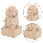 Unfinished Carved Wood Lion Finial Decorative Staircase Post Cap Railing Ornamen