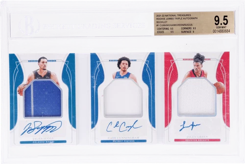 2021 National Treasures Cade Cunningham/Jalen Green/Jalen Suggs /10 BGS 9.5/10