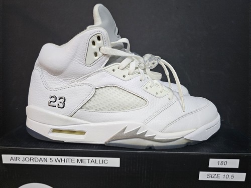 Size 10.5 - Air Jordan 5 Retro 2015 White Metallic Excellent Condition W Box 🔥 - Picture 3 of 14