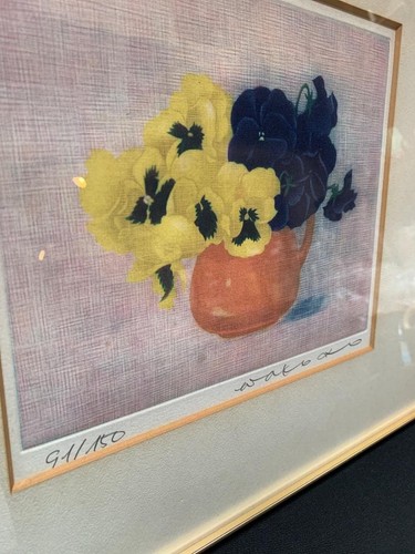 Quadro Yako Ito incisione in rame autografato ed.91/150 Pansy incorniciato - Foto 9 di 10