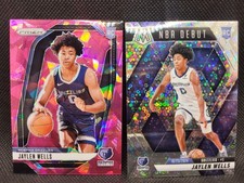 LOT (2) 2024-25 Prizm Basketball, Jaylen Wells PINK ICE PRIZM, SILVER DISCO...