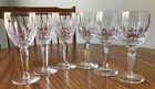 VINTAGE WATERFORD CRYSTAL SET OF 6 KILDARE CLARET/WINE GLASSES, 6.5" TALL