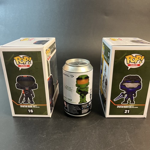 Funko Pop! Halo 16 Spartan Mark VII #21 Spartan Mark V & Soda Master Chief Lot - Picture 8 of 11