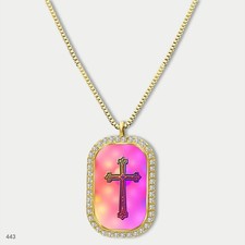 Stunning Colorful Jesus Christ Crucifix Cross Fashion Pendant Necklace Chain Pho